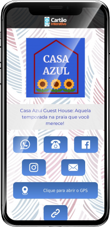 Casa Azul Guest House Cartão de Visita Digital | Cartões que Falam